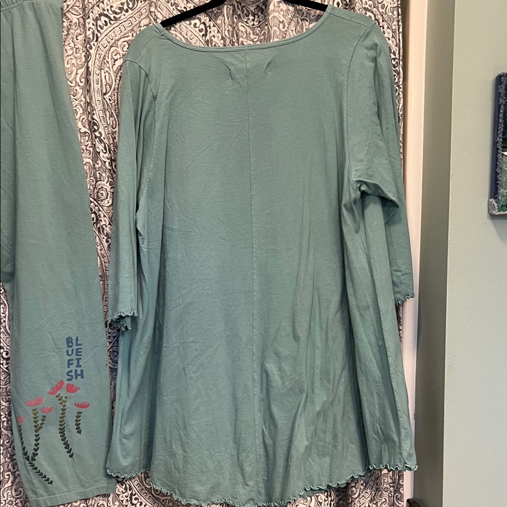 Blue Fish seafoam green/teal Floral Tunic & Pants Set - Green, Pink, White - Picture 7 of 14